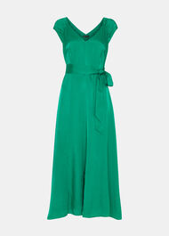 Arie Hammered Satin Midi Dress