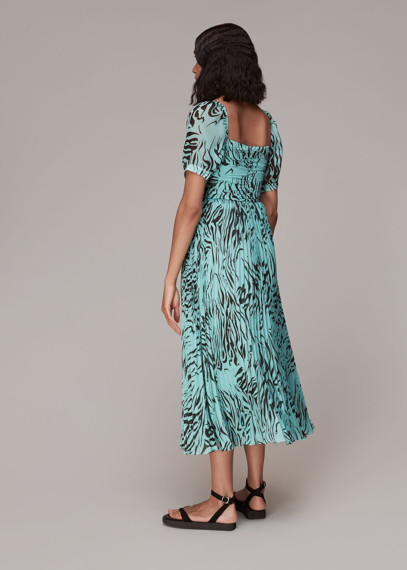 Whistles snow sales blossom pleated dress