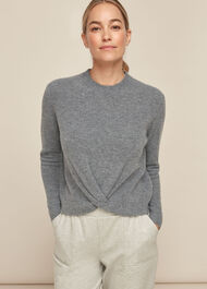 Twist Front Wool Cashmere Knit