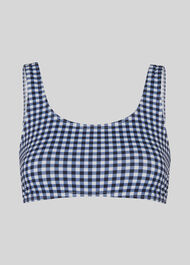 Gingham Square Neck Bikini Top Multicolour