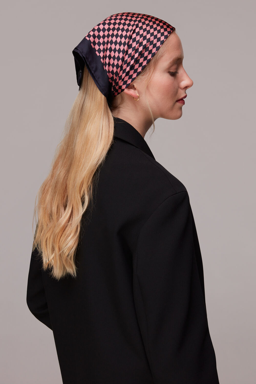 Checkerboard Silk Scarf