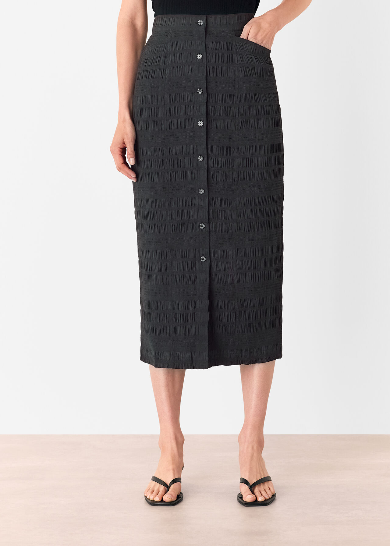 Sienna Plisse Midi Skirt