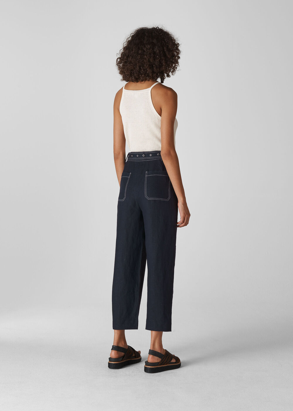 May Belted Trouser Navy