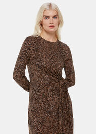 Petite Coffee Bean Tie Jersey Dress