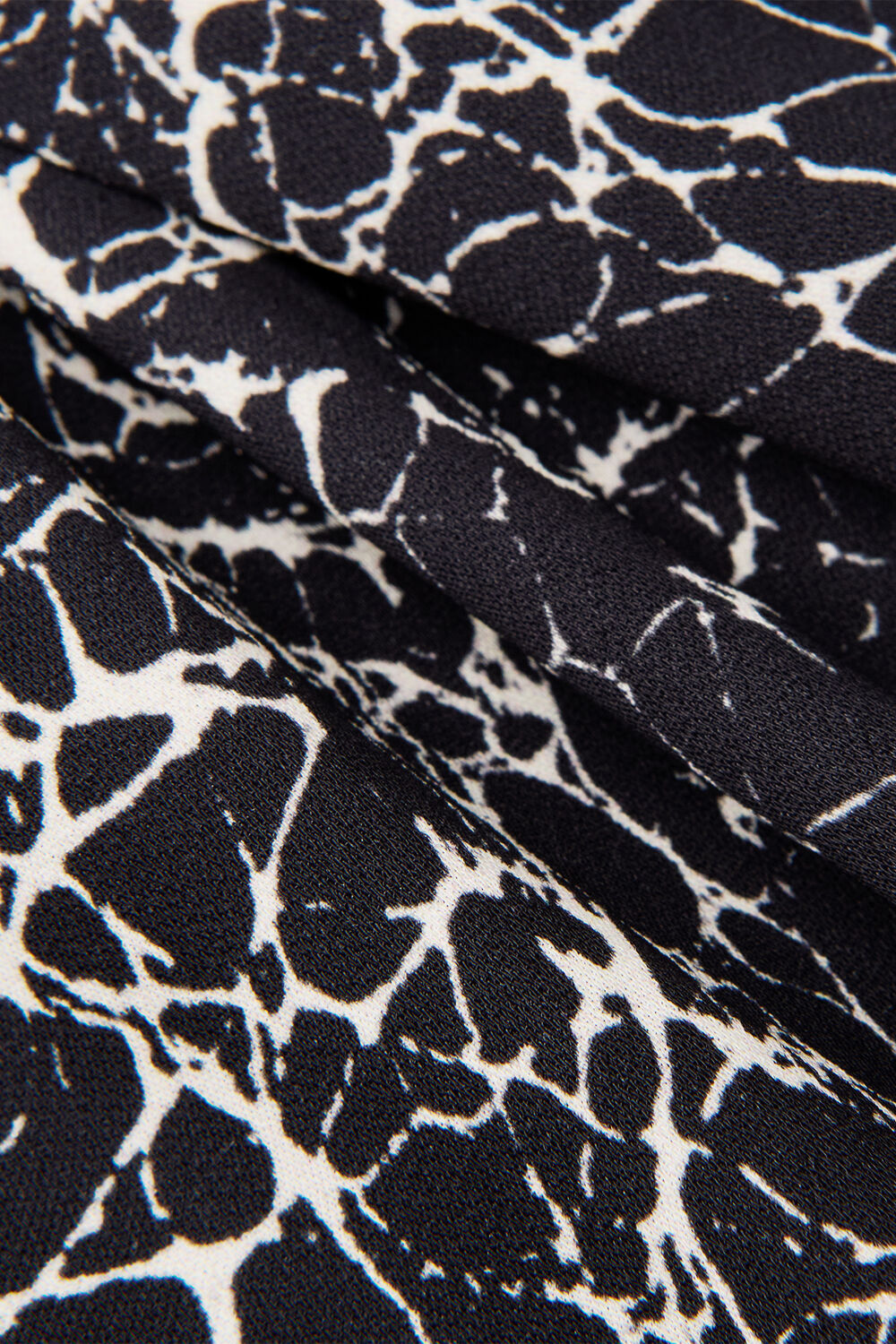 Navy Crackle Print Twist Midi Dress