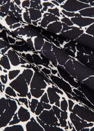 Crackle Print Twist Midi Dress