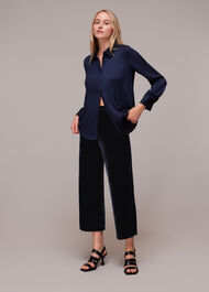 Velvet Wide Leg Crop Trouser