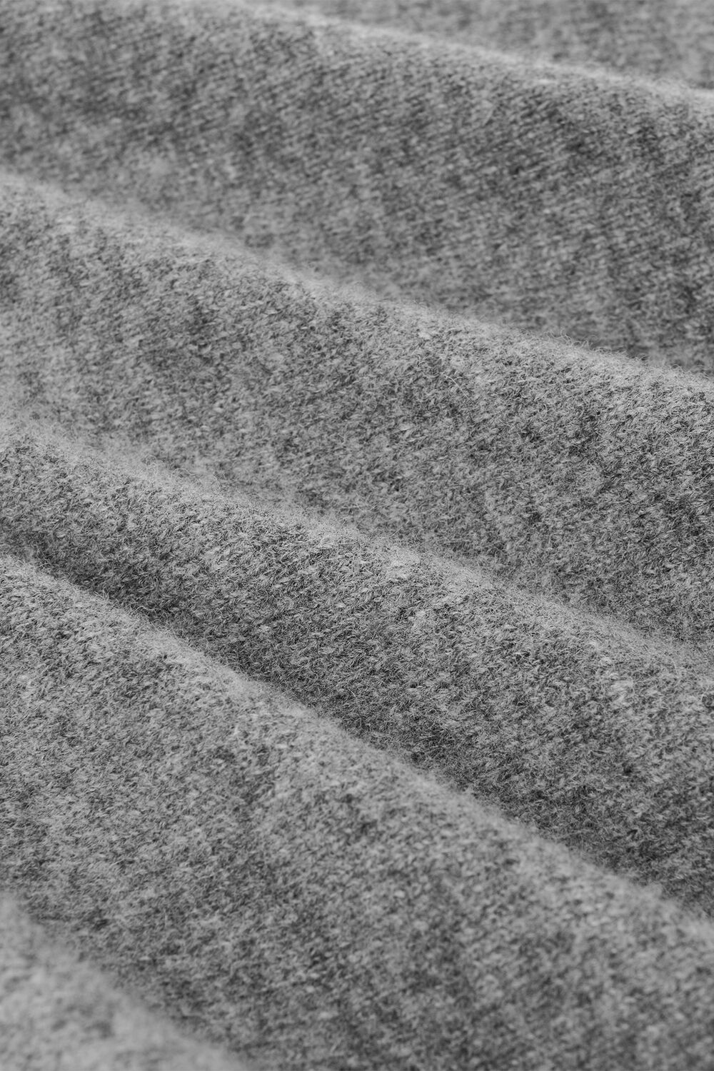 Grey Wool Twist Front Detail Knit