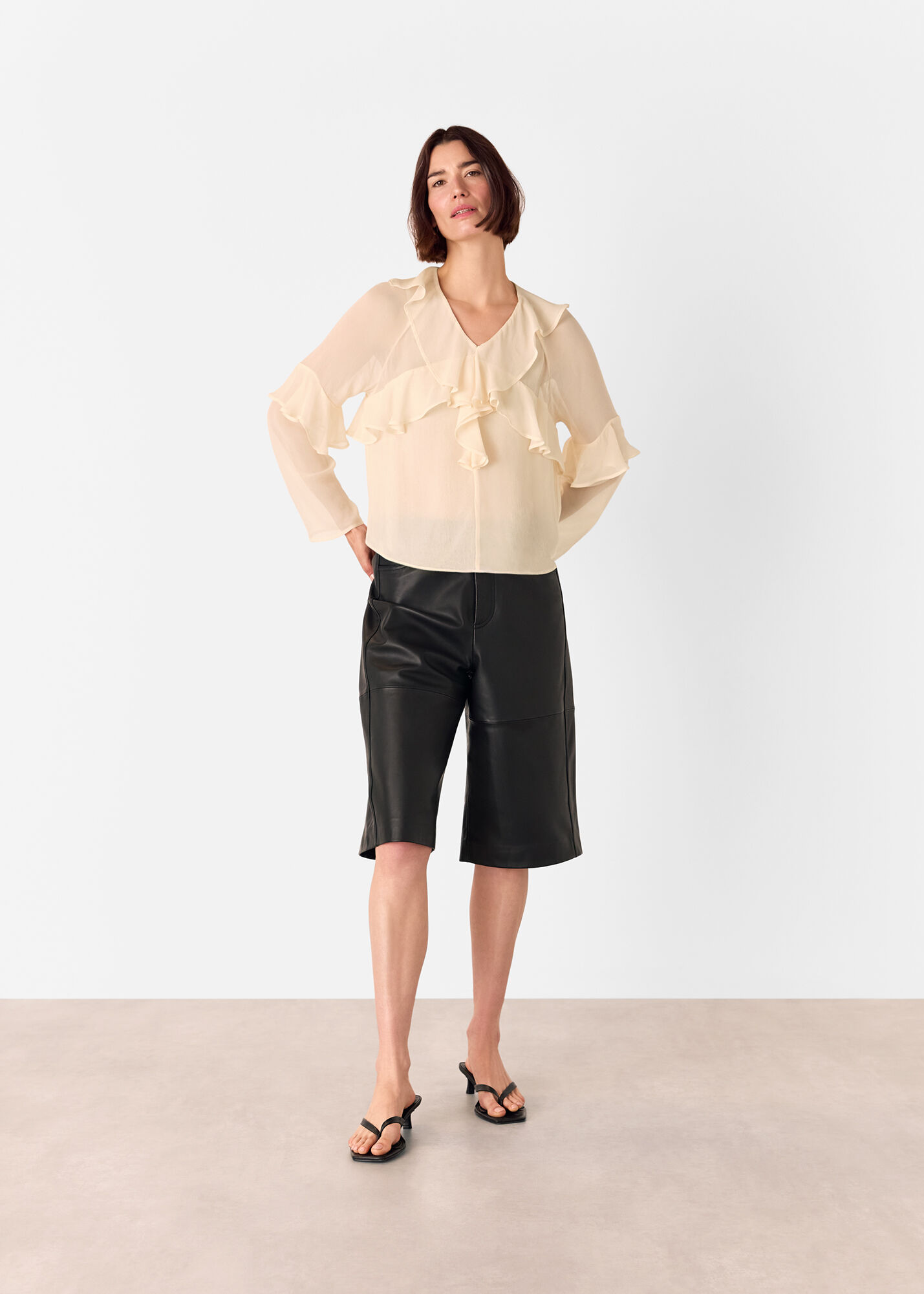 Ivory Ruffle Frill Blouse | WHISTLES | Whistles US |