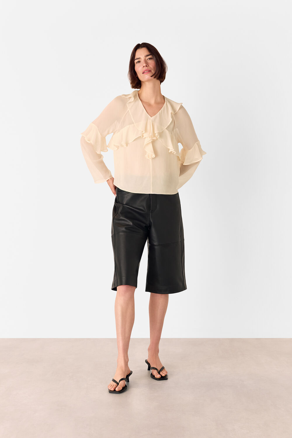 Ivory Ruffle Frill Blouse