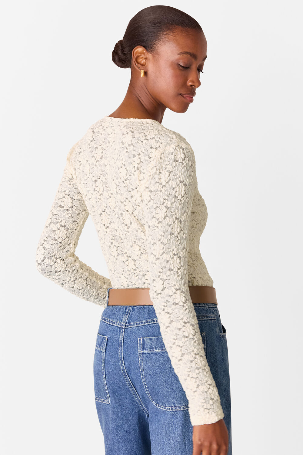 Jersey Lace Long Sleeve Top
