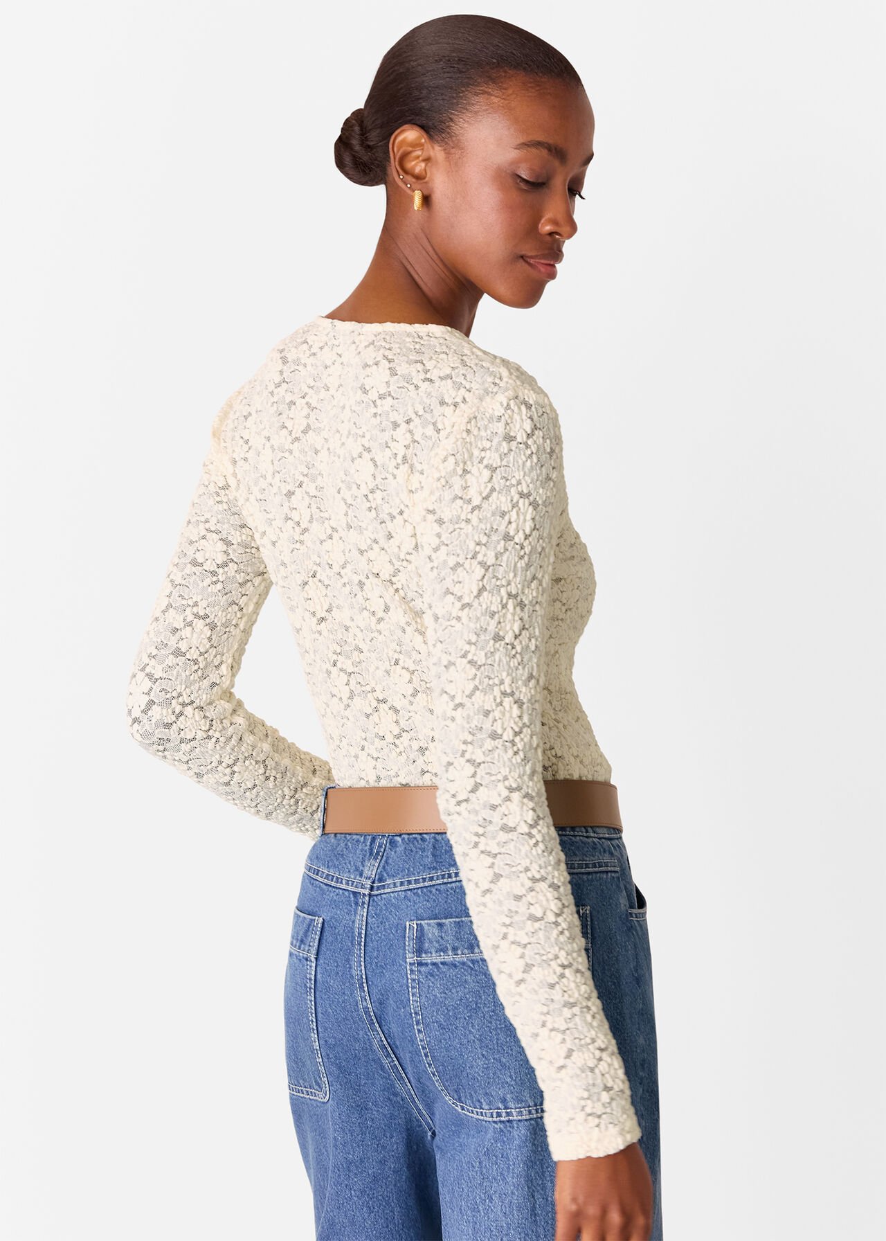 Jersey Lace Long Sleeve Top