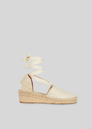 River Espadrille Tie Sandal Cream