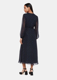 Metallic Dobby Midi Dress