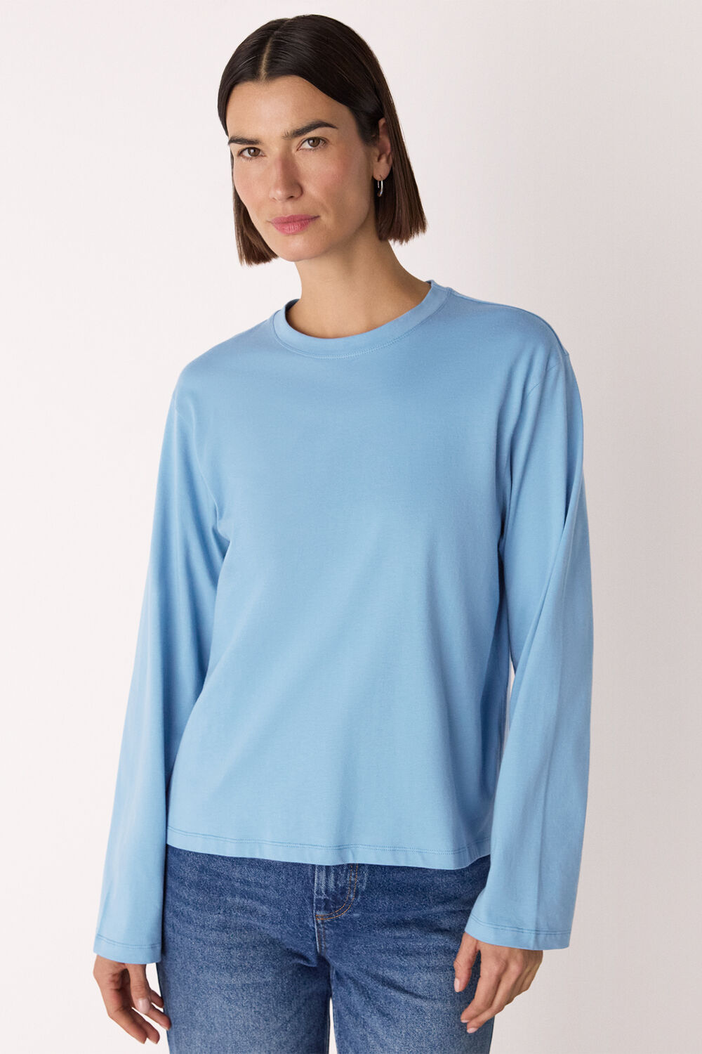 Blue Relaxed Long Sleeve Tee