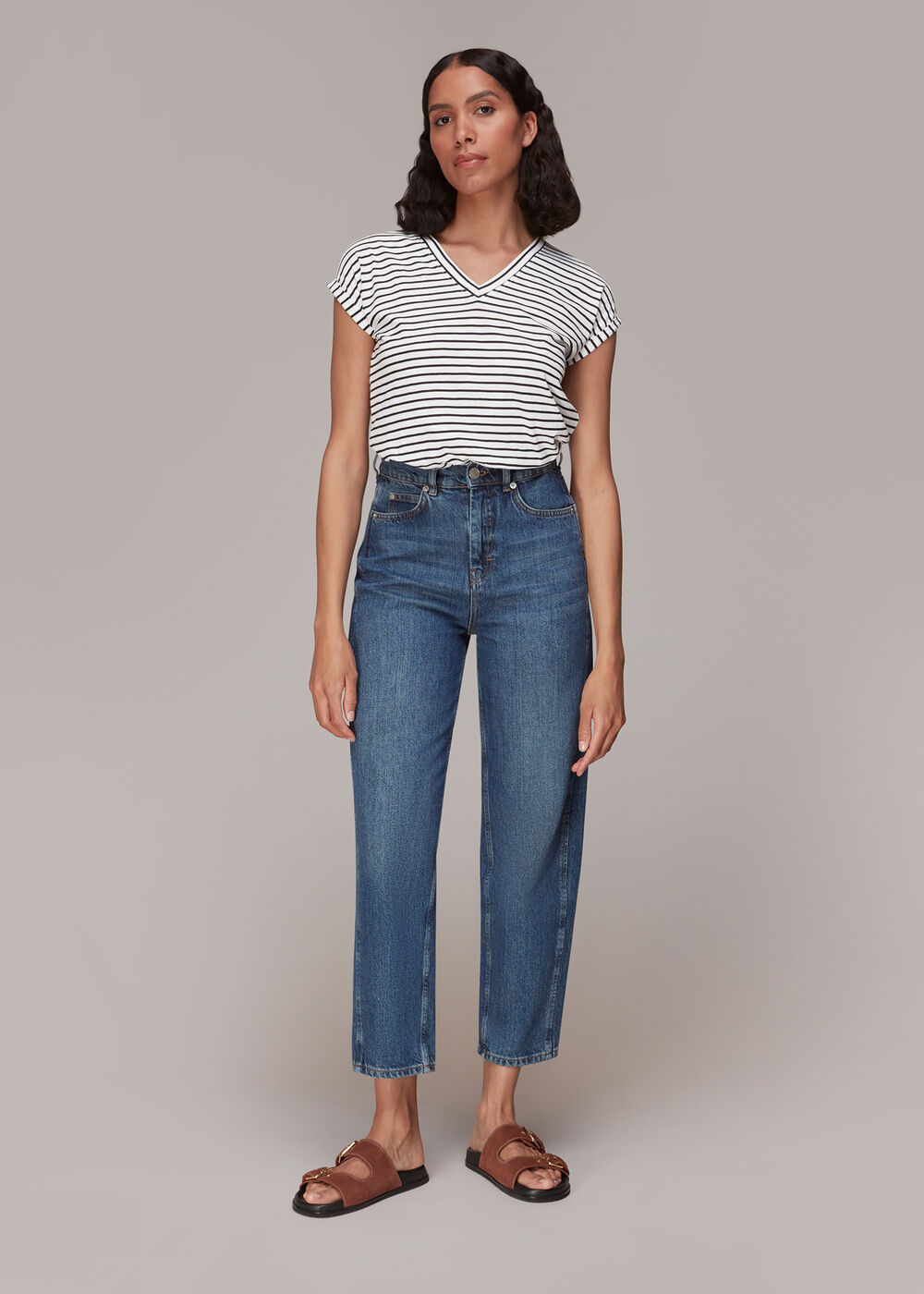 Willa Stripe V Neck Tee