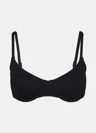 Black Ribbed Underwire Bikini Top
