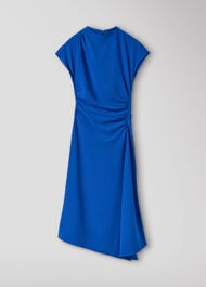 Crepe Ruched Midi Dress