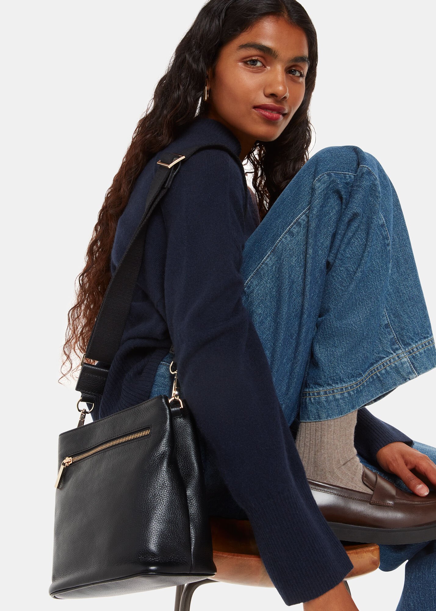 Whistles leather bag top