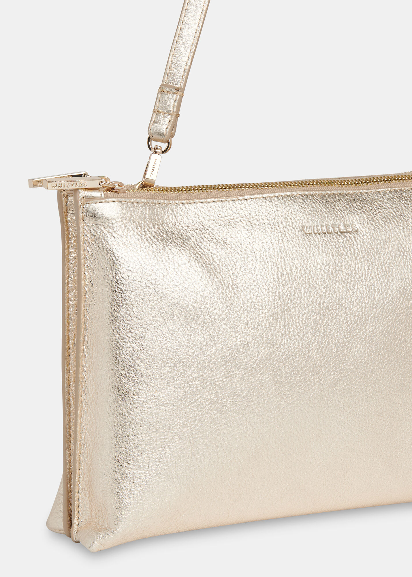 Gold/Multi Rae Flat Double Pouch Clutch WHISTLES