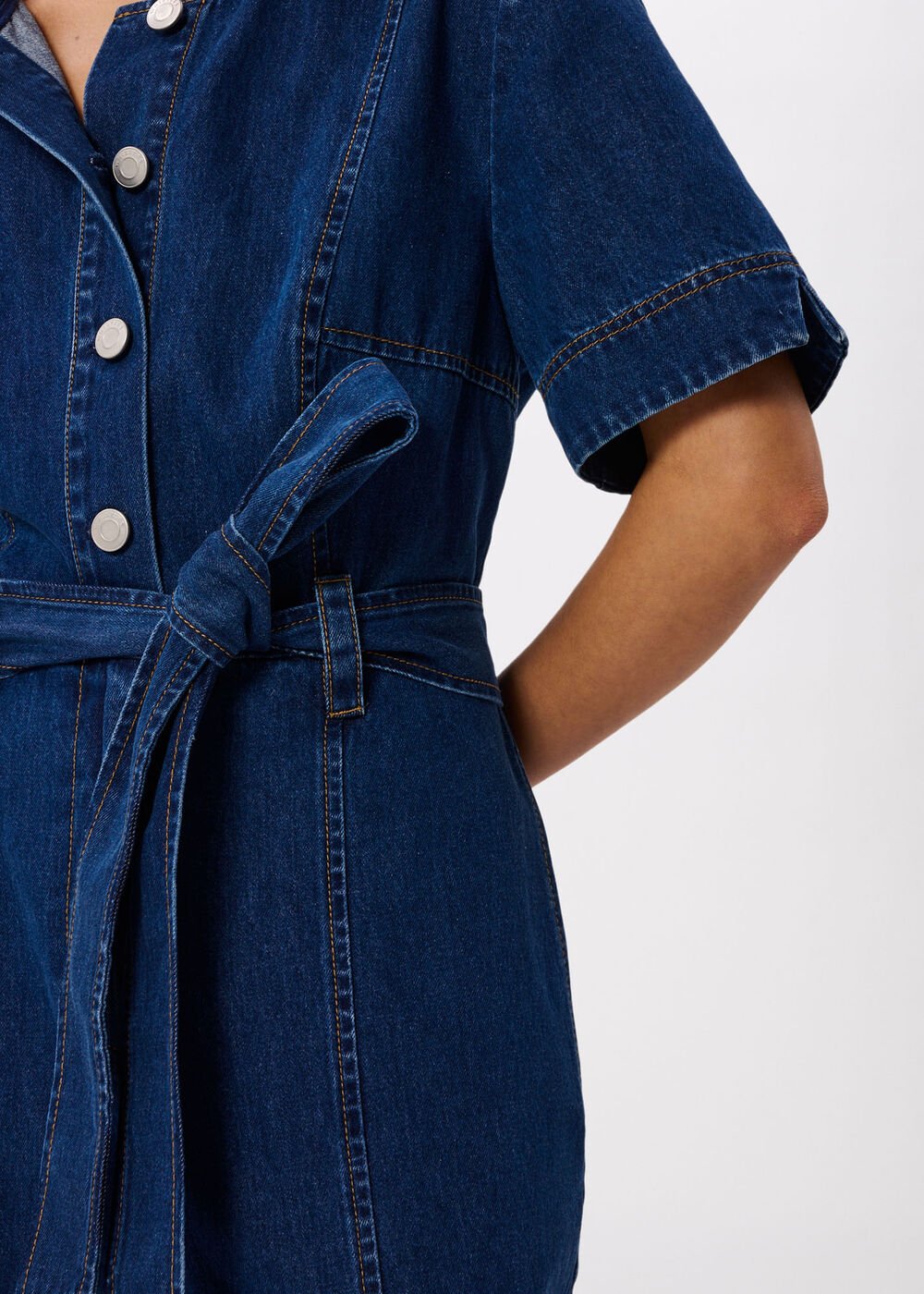 Petite Button Down Jumpsuit