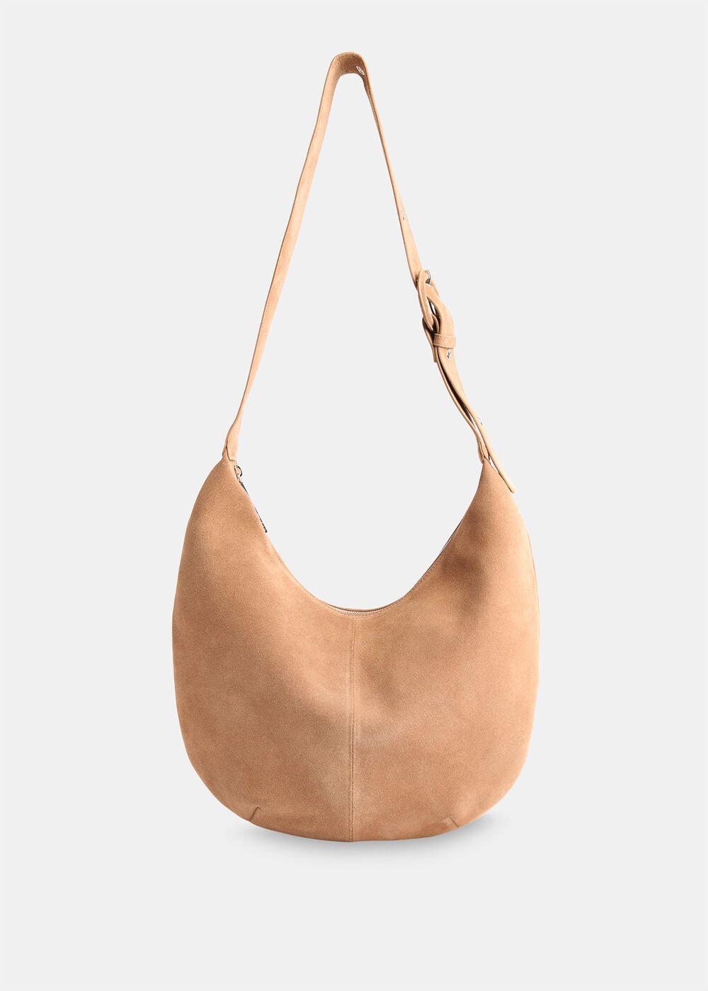 Large Sia Curved Suede Bag
