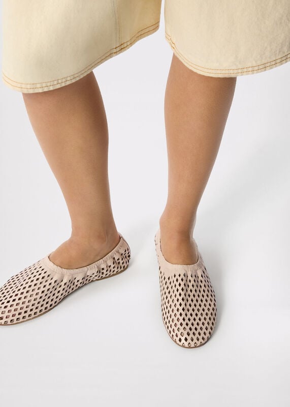 Ivory Lasercut Ballet Pump