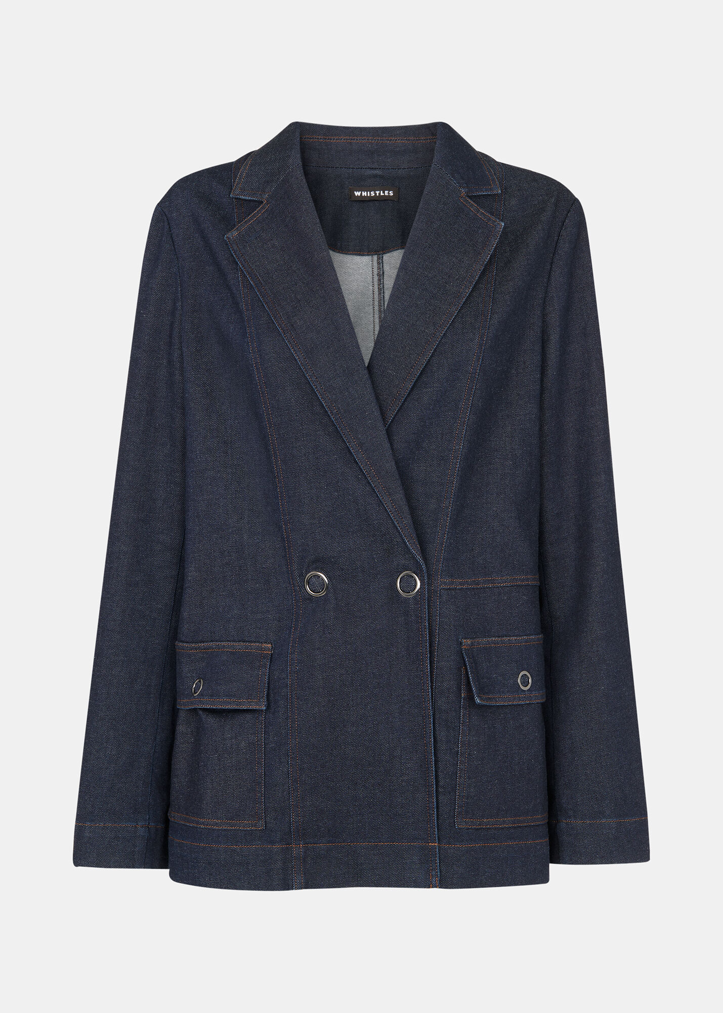Dark shop denim blazer