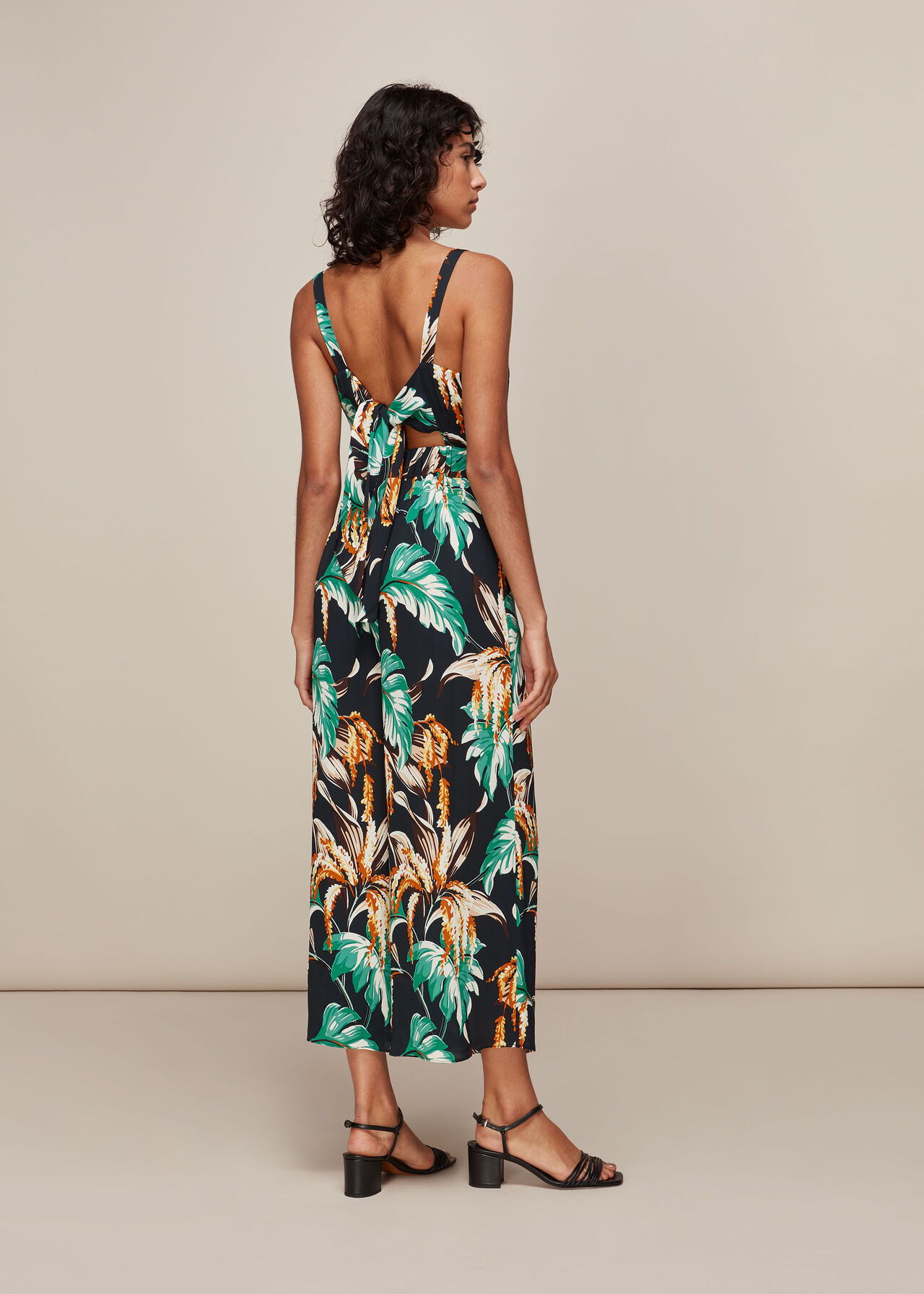 Green/Multi Tropical Floral Jumpsuit | WHISTLES