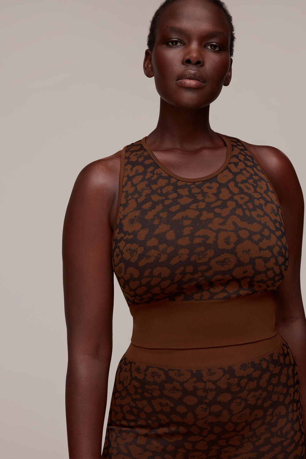Brown Animal Seamless Sports Bra