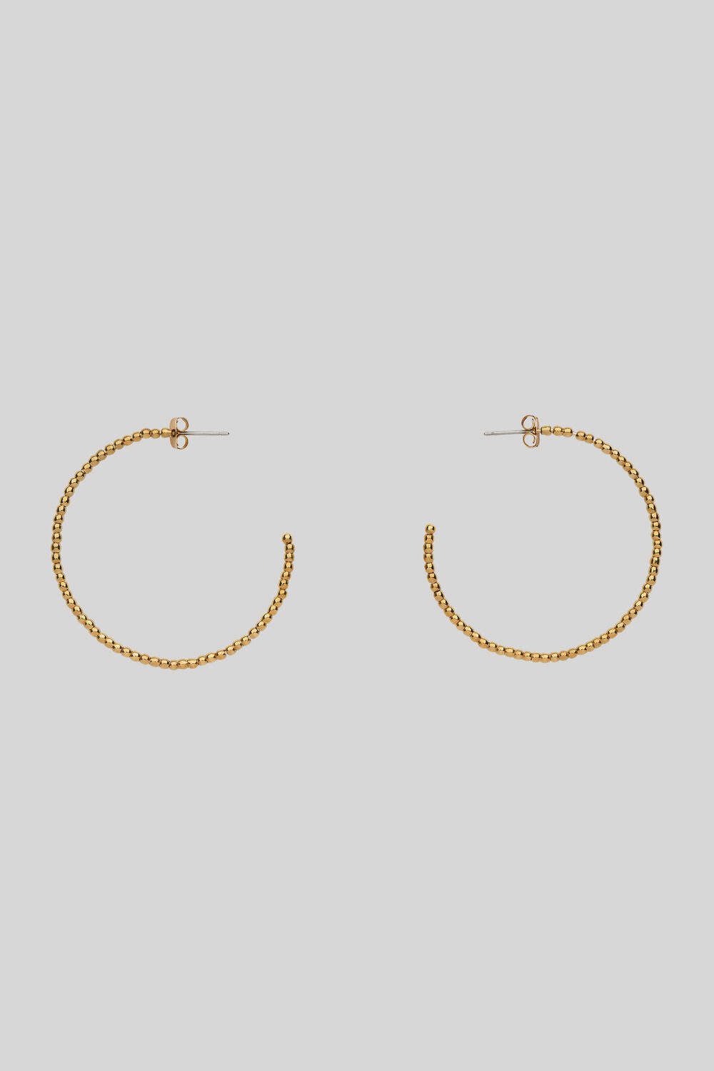 Gold Seed Bead Large Hoop Earring