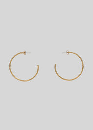 Seed Bead Large Hoop Earring Gold