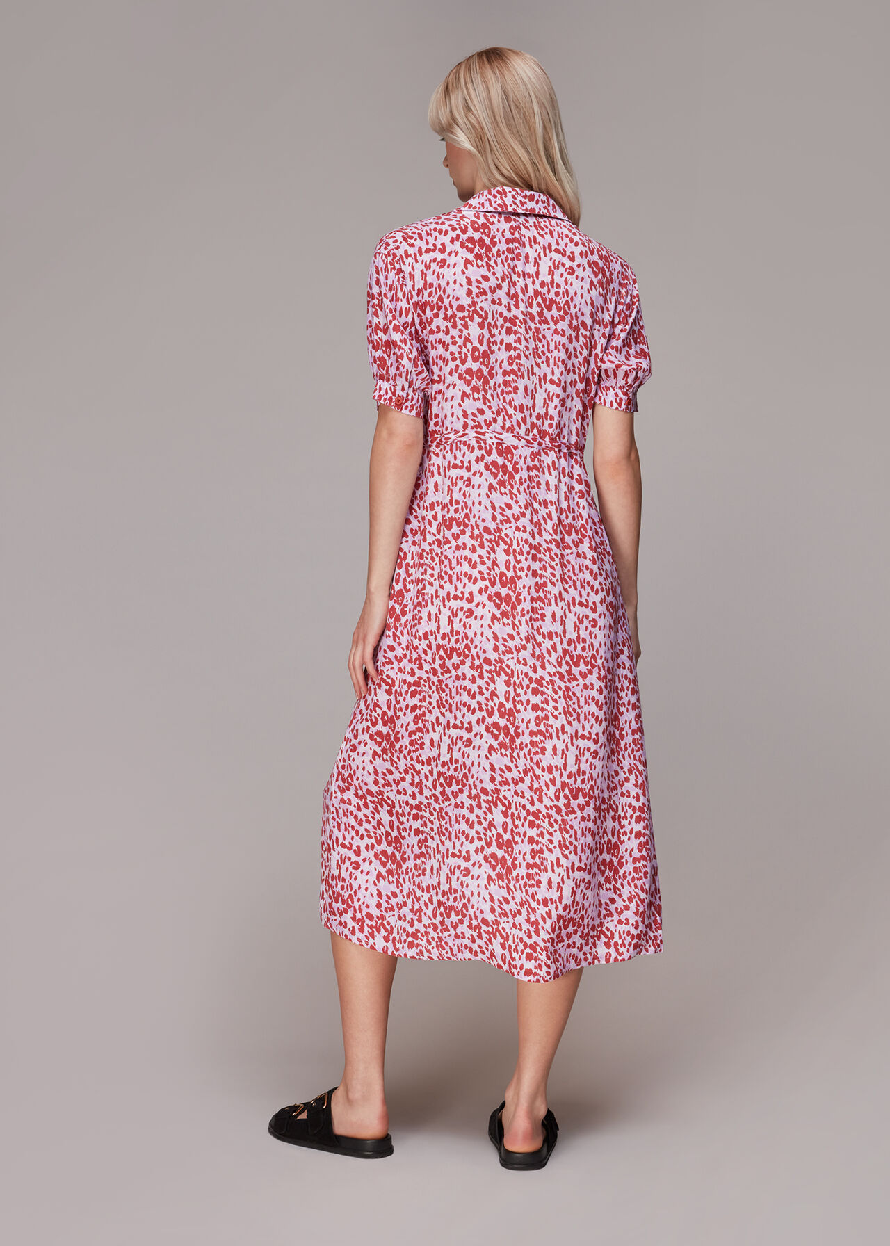 Pink/Multi Summer Cheetah Midi Dress | WHISTLES