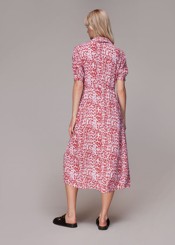 Pink Summer Cheetah Midi Dress