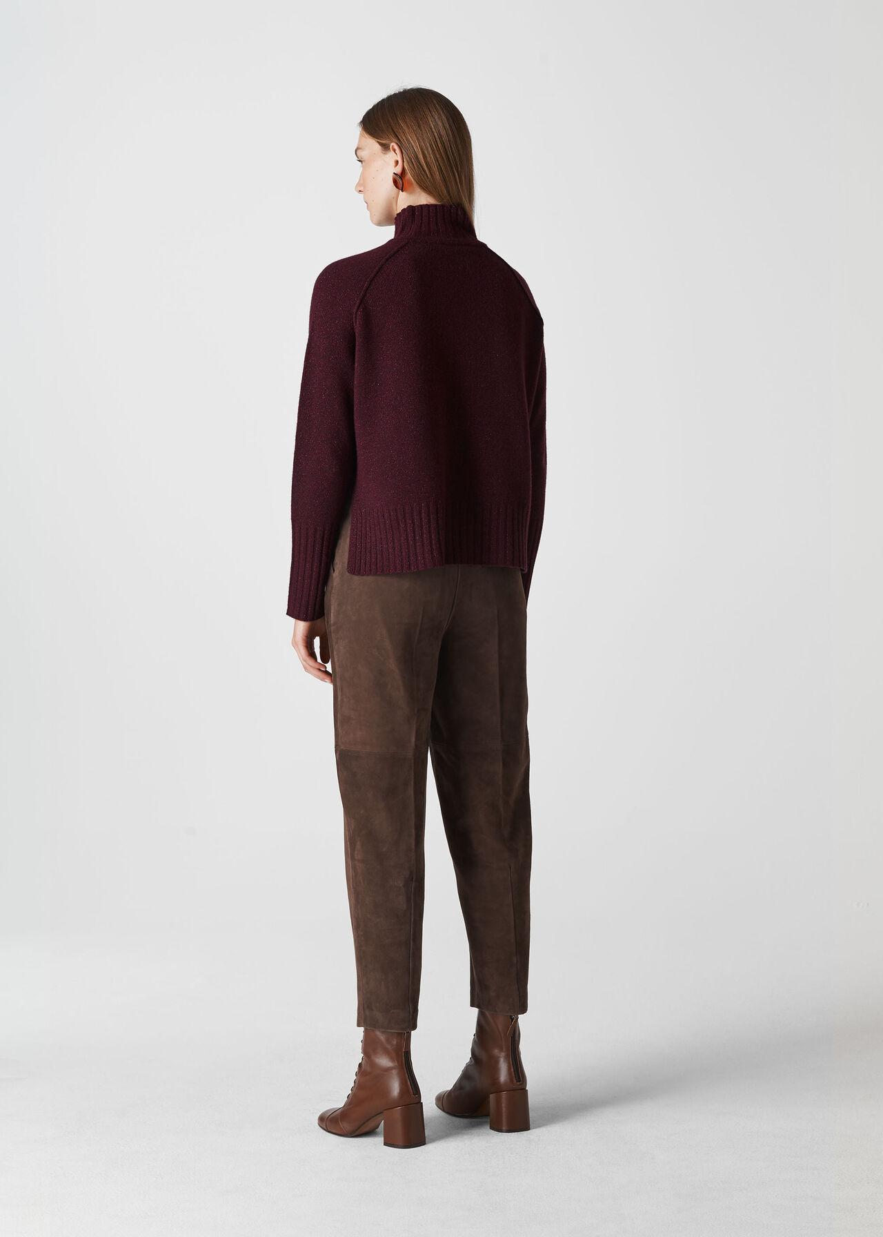 Sparkle Funnel Neck Wool Knit