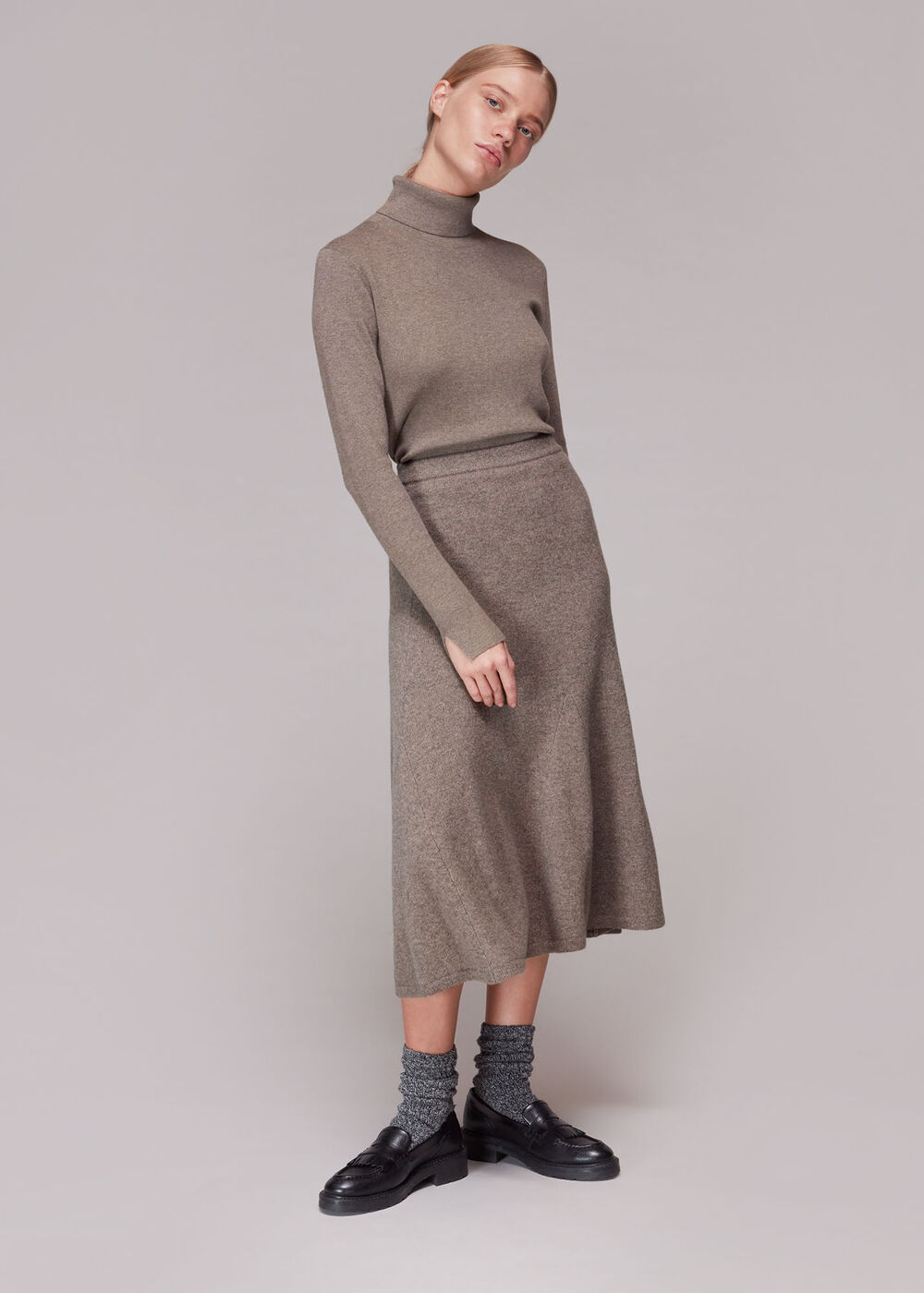 Flare Detail Knitted Skirt
