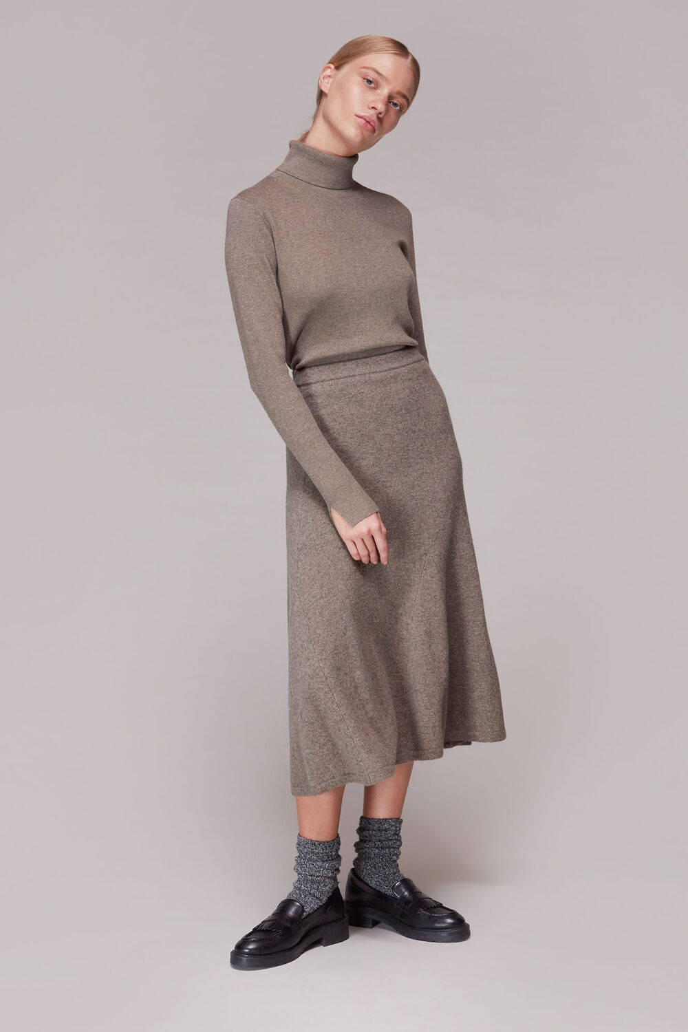 Flare Detail Knitted Skirt