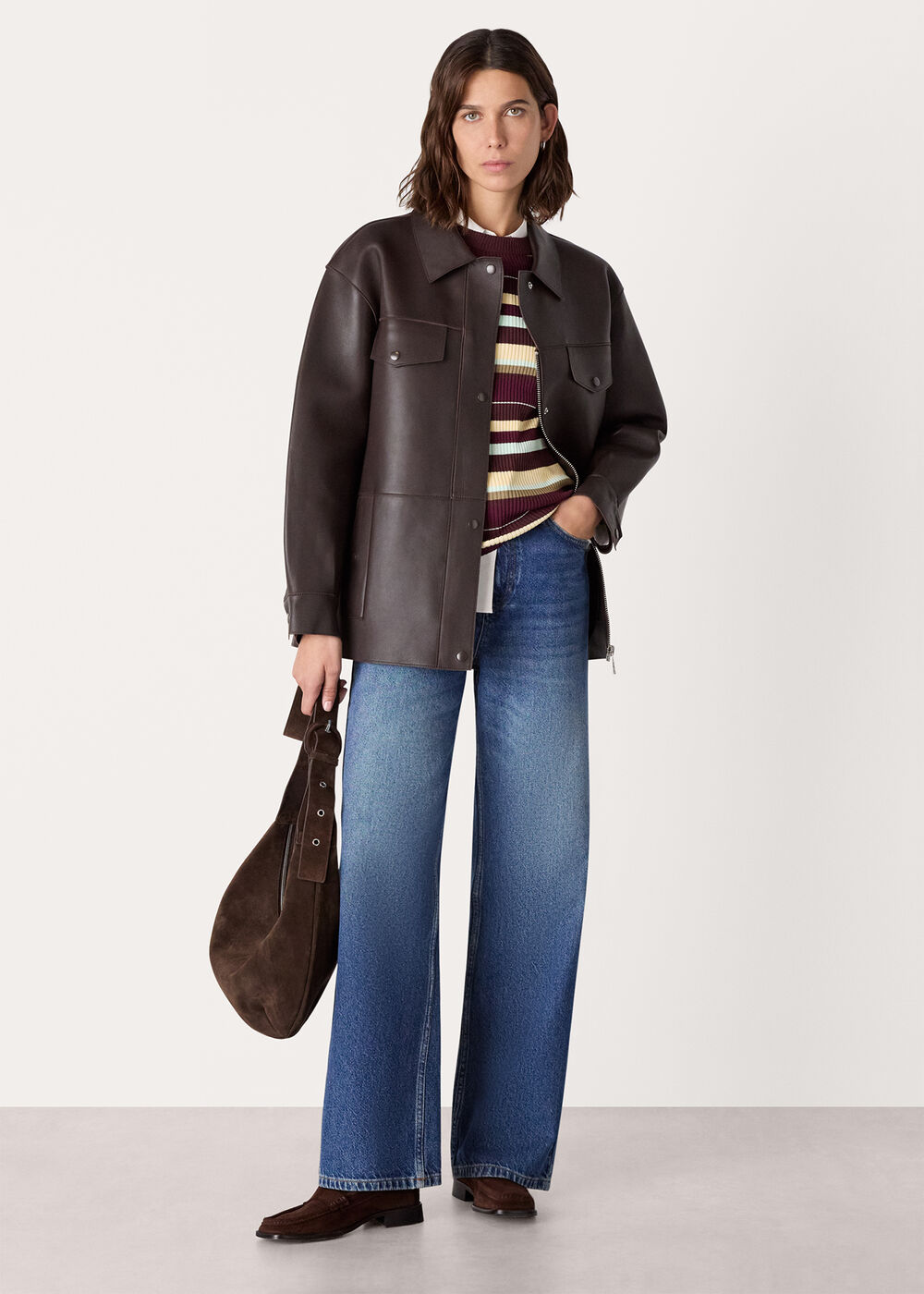 Multi Stripe Crew Neck Knit