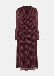 Spot Print Trapeze Midi Dress