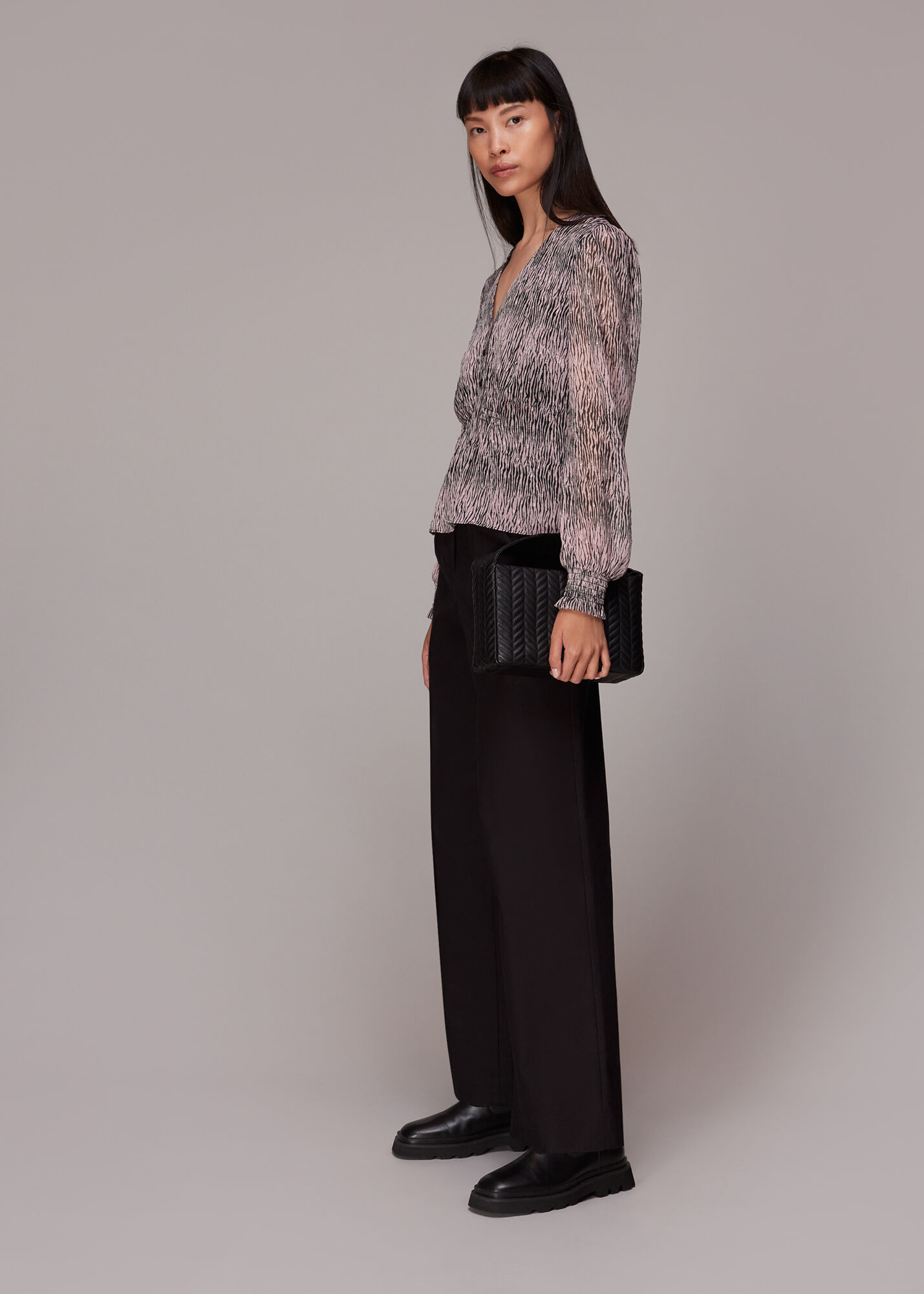 ウィッスルズ WHISTLES Ariel Tiger Dobby Blouse （Pink/Multi） ウィッスルズ WHISTLES Ariel Tiger Dobby Blouse （Pink/Multi