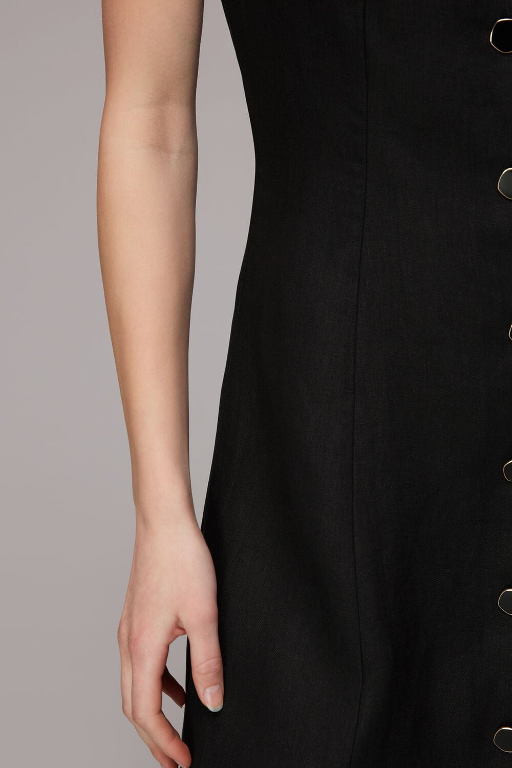 Ava Button Linen Mix Dress