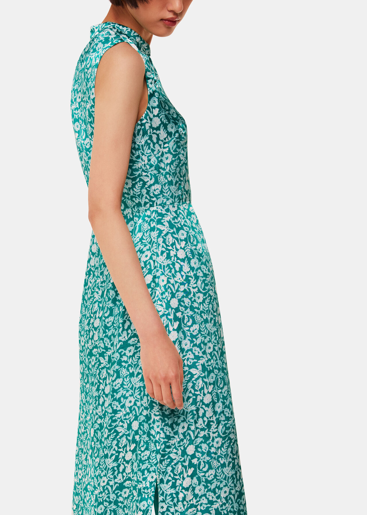 Aria Batik Floral Satin Dress
