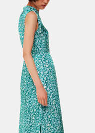 Aria Batik Floral Satin Dress