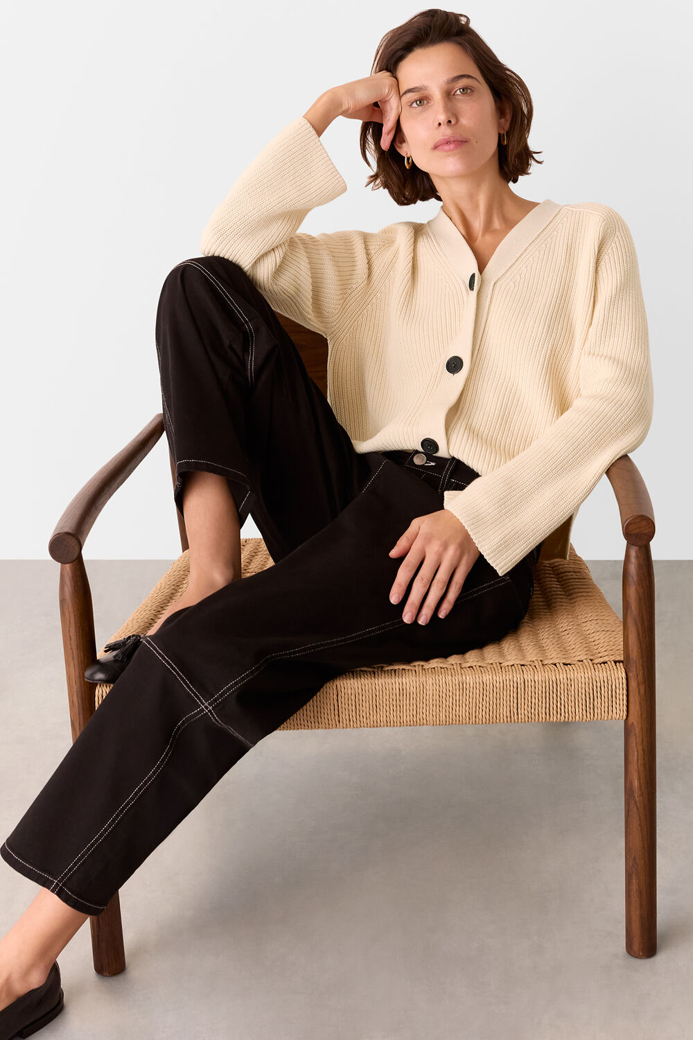 Ivory Nala Cotton Cardigan