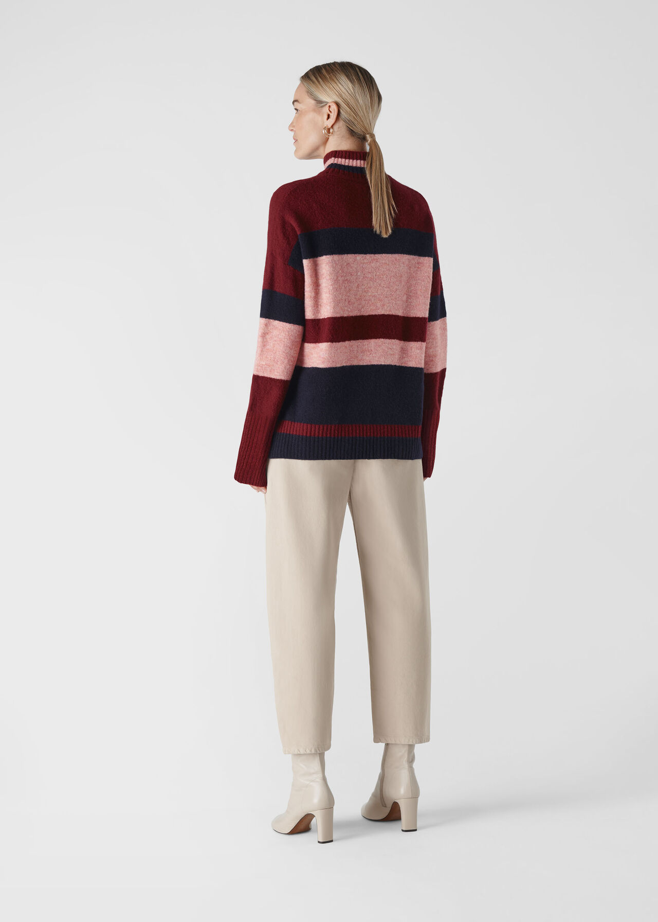 Stripe Roll Neck Knit Multicolour