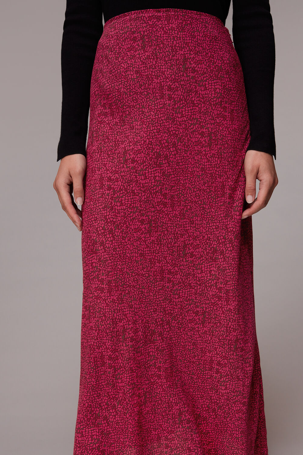Abstract Snake Bias Cut Skirt