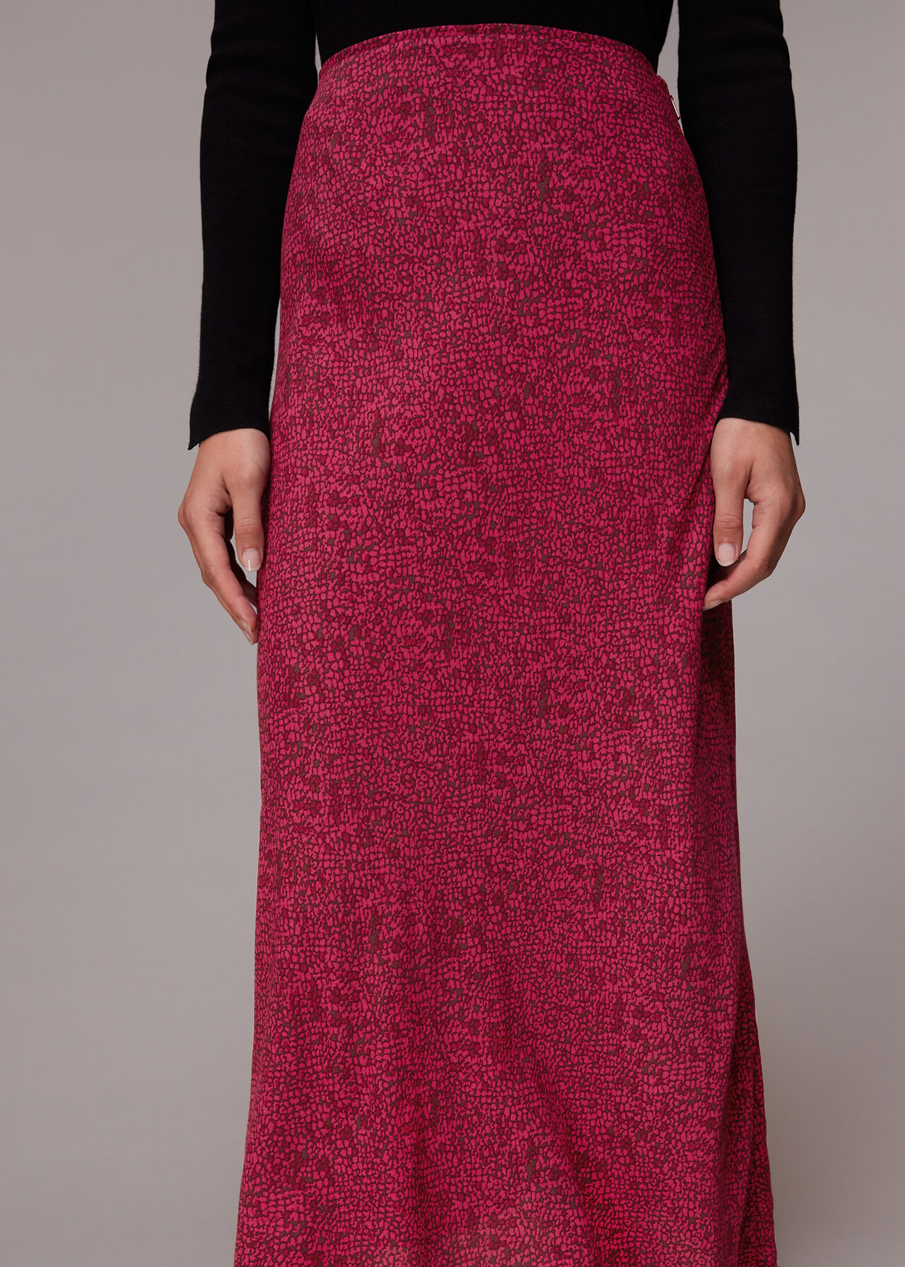 Abstract Snake Bias Cut Skirt