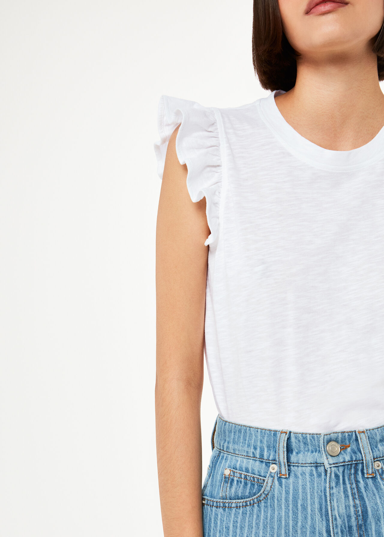 Frill Cap Sleeve T-Shirt