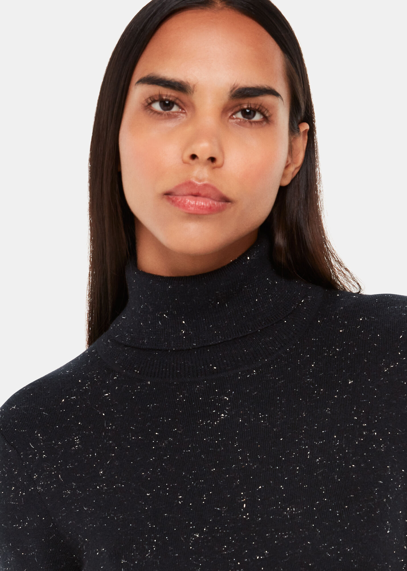 Black glitter polo neck outlet