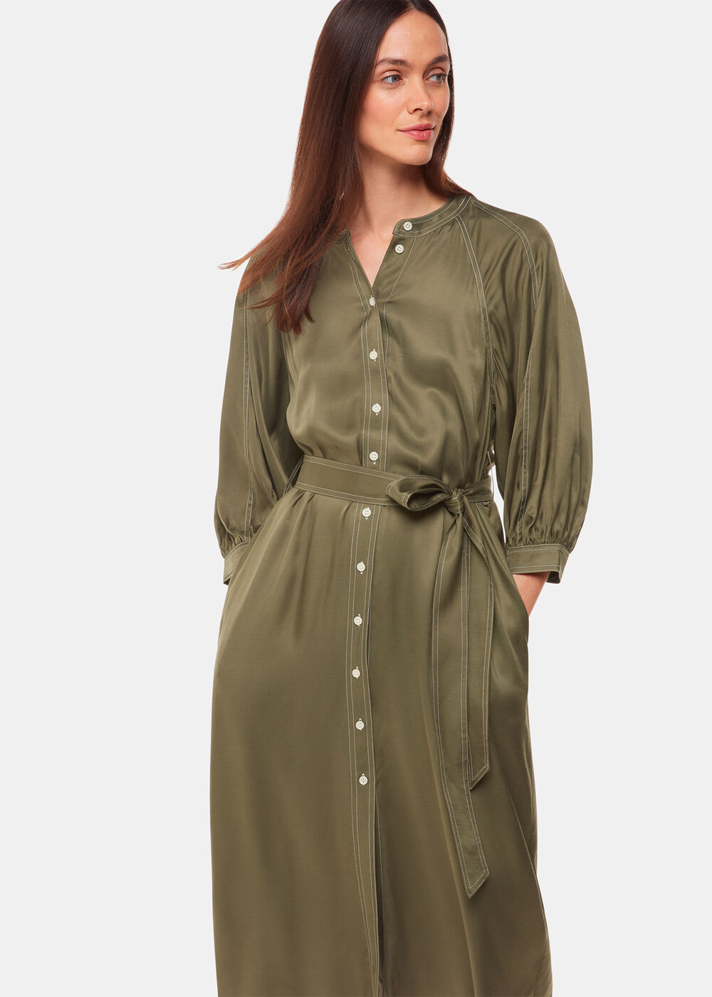 Mabel Topstitch Dress